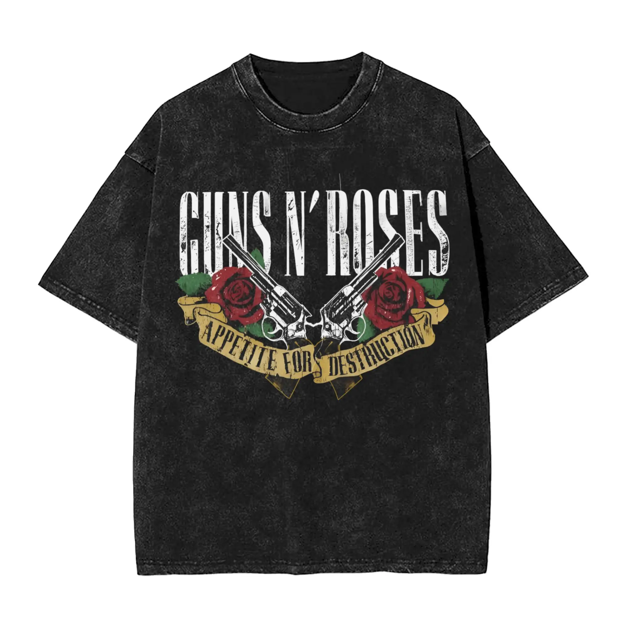

Guns N Roses Washed T Shirt Men Vintage Cotton T-Shirts Summer O Neck Harajuku Tees Design Plus Size Tops