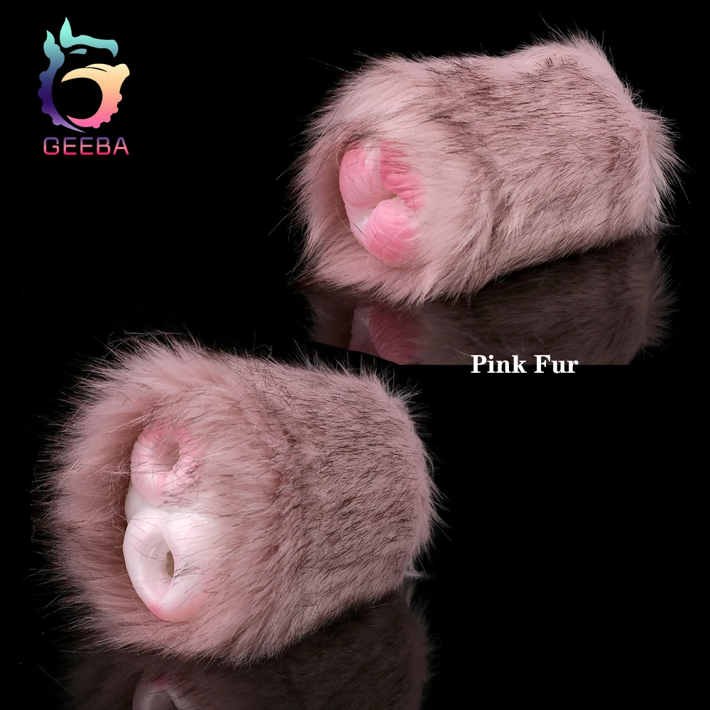 

GEEBA Male Masturbator With Pink Black Fur Pocket Pussy Stroker Furry Soft Silicone Penis Exerciser Sex Toys Realistic Vaginal