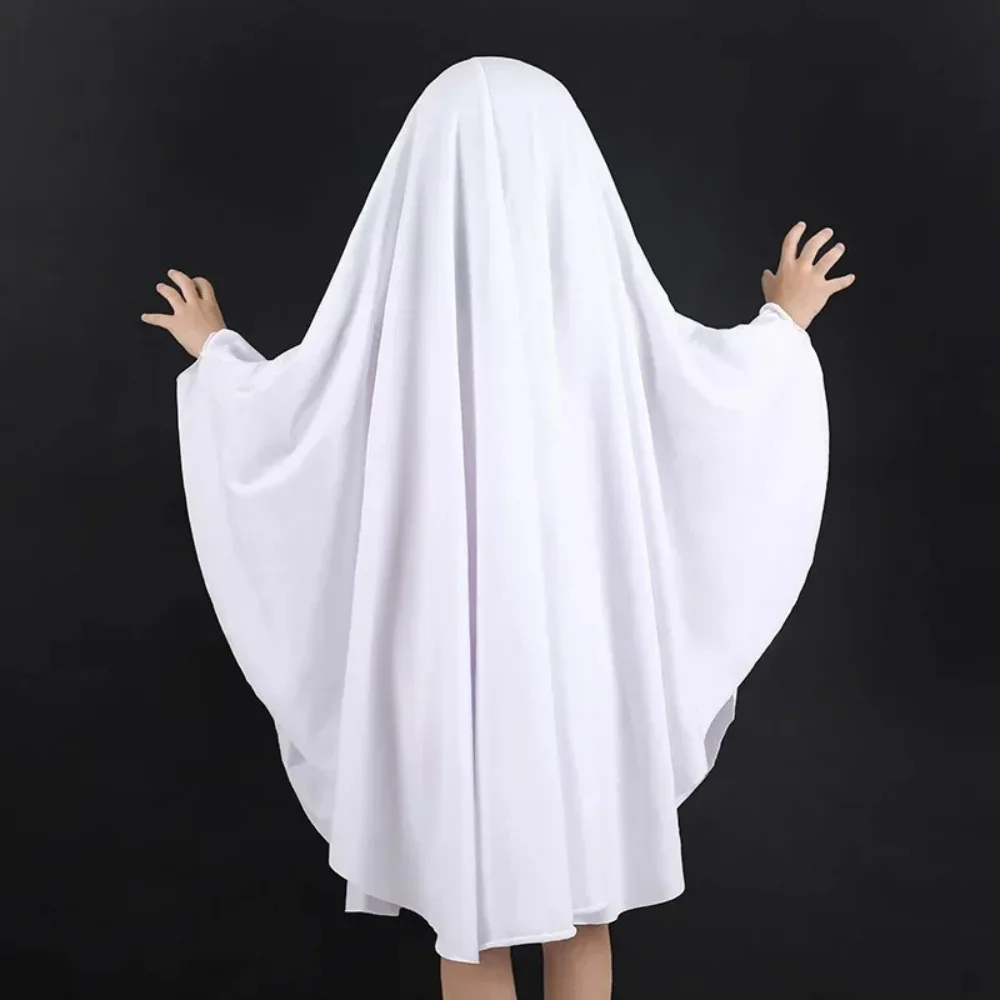 Assustador unissex halloween fantasma traje boo fantasma truque ou trato halloween fantasma manto branco assustador fantasia vestido meninos meninas