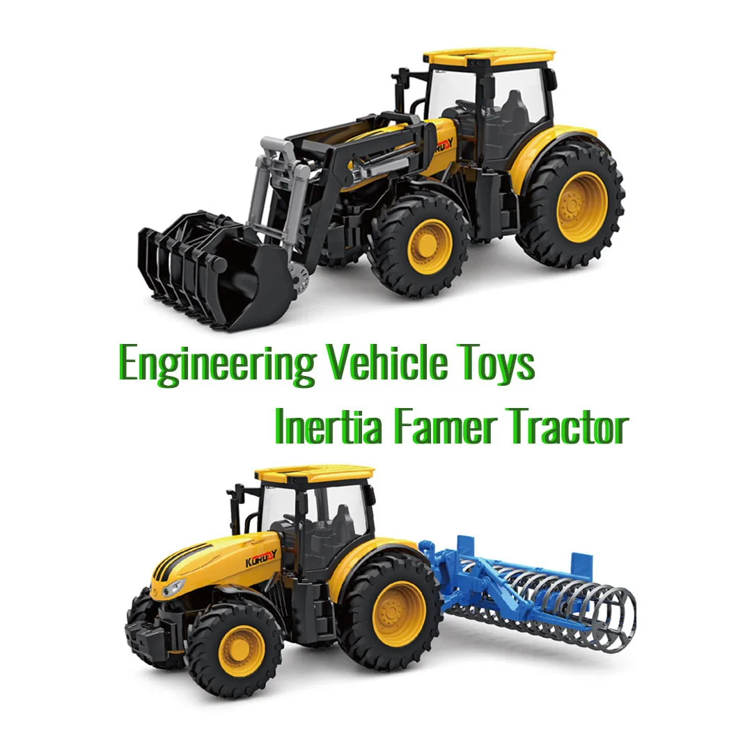 

Farm Trucks Model Set 1/24 Dicast Tractor Toys for Children Sliding Agriculture Transporter Toys Engineering Farming Scene Gift