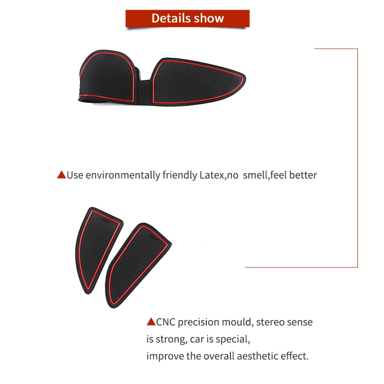 Smabee for Hyundai I30/I30 N 2017 - 2022 Anti-Slip Gate Slot Cup Mat Non-Slip Door Groove Pad Interior Accessories