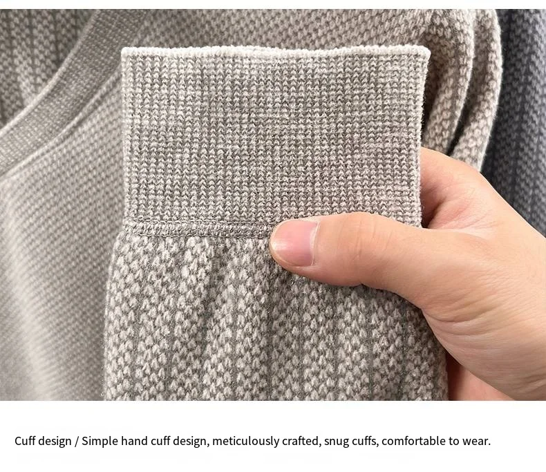Komfortables Herren-Langarm-Poloshirt, Zweiteiliges Design mit Revers und Knöpfen, Exquisite Stickerei, Verdicktes Fleecefutter, Winter-Freizeit-Oberteil – Detail 8
