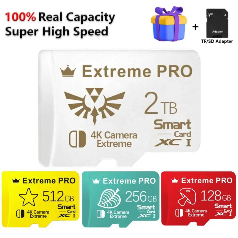 

Флэш-карта памяти SD/TF, 128 ГБ, 1 ТБ, Micro TF/SD-карта 512 ГБ, мини SD-карта, TF флэш-карта, TF-карта 256 ГБ для планшета Nintendo Switch