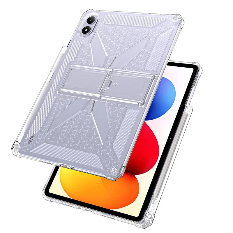 

Airbag Case For Xiaomi Redmi Pad 2 Pro 12.1 inch 2025 Shockproof Protective Shell Soft Silicone Clear TPU Cover With Holder