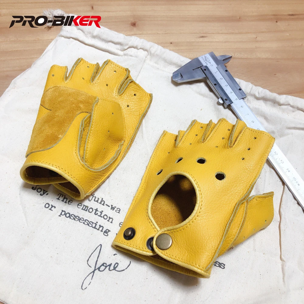 

Motorcycle Leather Sports Half Finger Gloves, Anti Slip and Breathable, Men's and Women's Fitness, Outdoor Cycling Protection