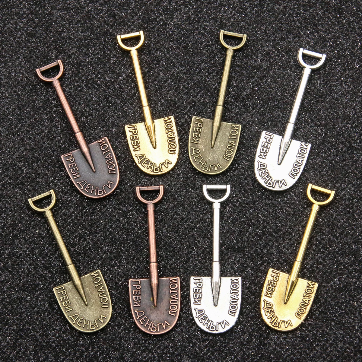 10pcs 15*45mm Vintage Charms Shovel Pendant 4 Color Fit Bracelets Necklace DIY Metal Jewelry Making