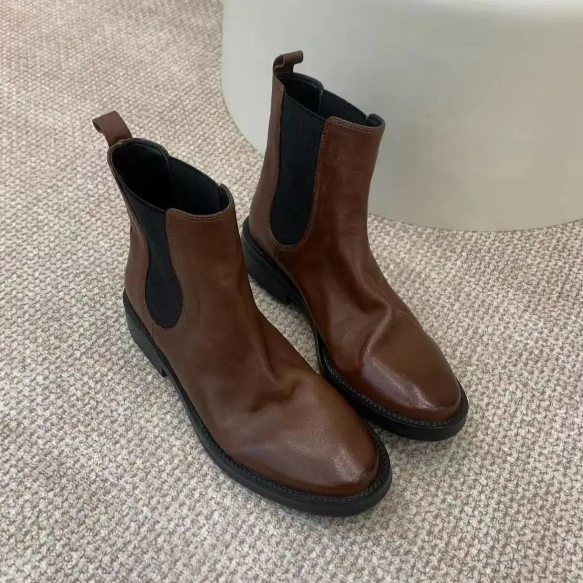 jojolee 2024 New Fashion All Geninue Leather Cow Leather Sheepskin Lining 5cm Heel Women Boots