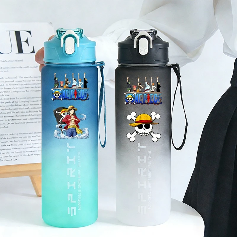

800 мл/28 унций ONE PIECE спортивная бутылка для воды LUFFY герметичная красочная чашка для питья на открытом воздухе путешествия портативные принадлежности тренажерный зал фитнес кувшины