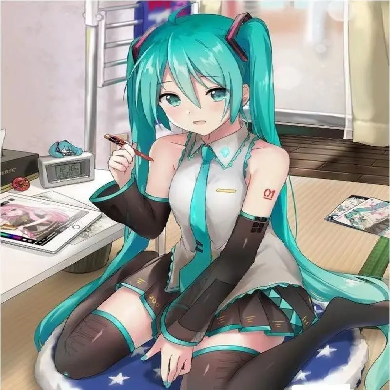 ‌ VOCALOID Miku cosplay pruik - dubbele staart haarclip, anime karakter prop, Vocaloid concertaccessoires