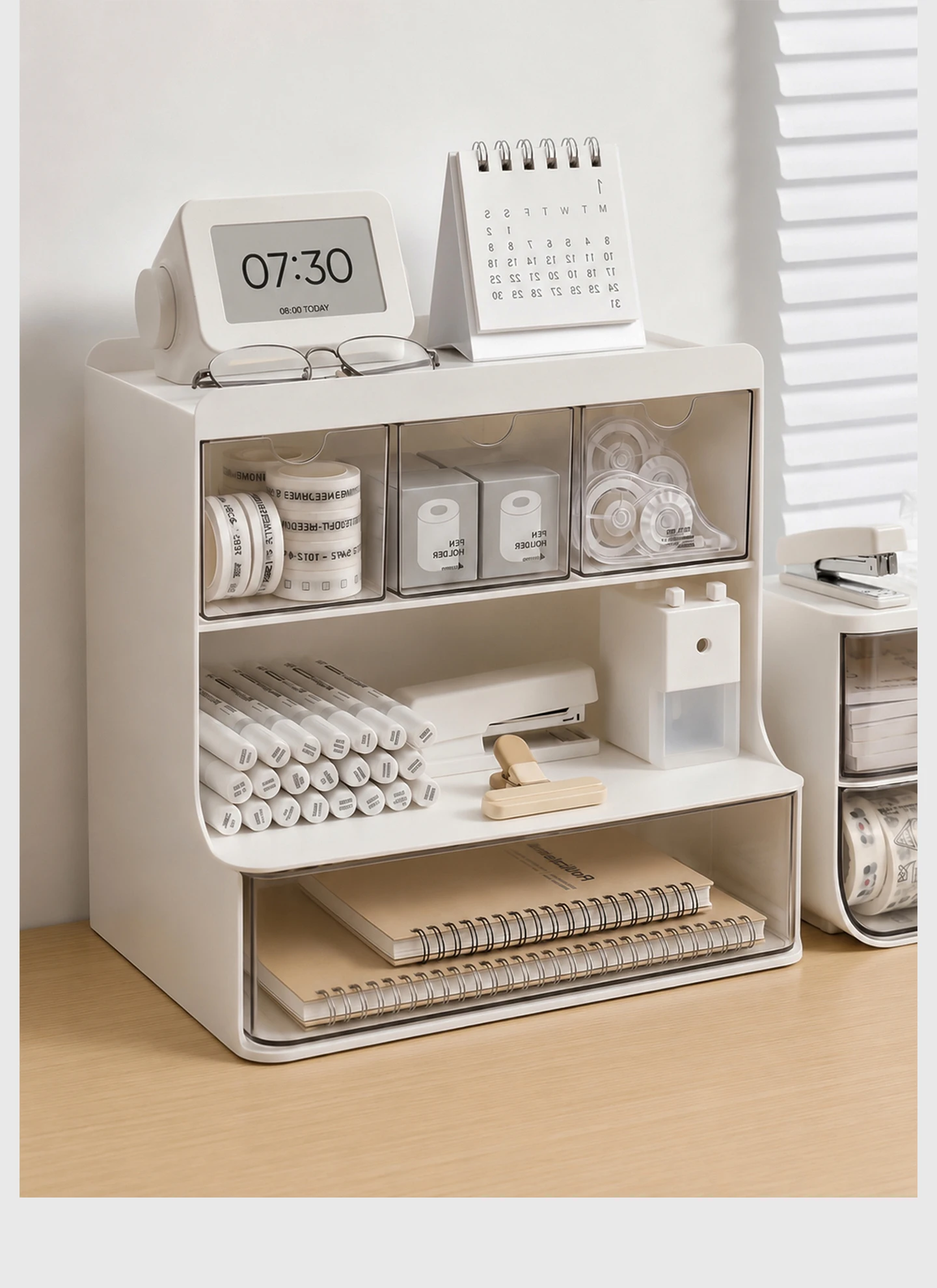 Desktop Drawer-Style Multi-Layer Plastic Organizer for Office & Student Desks — detail 11