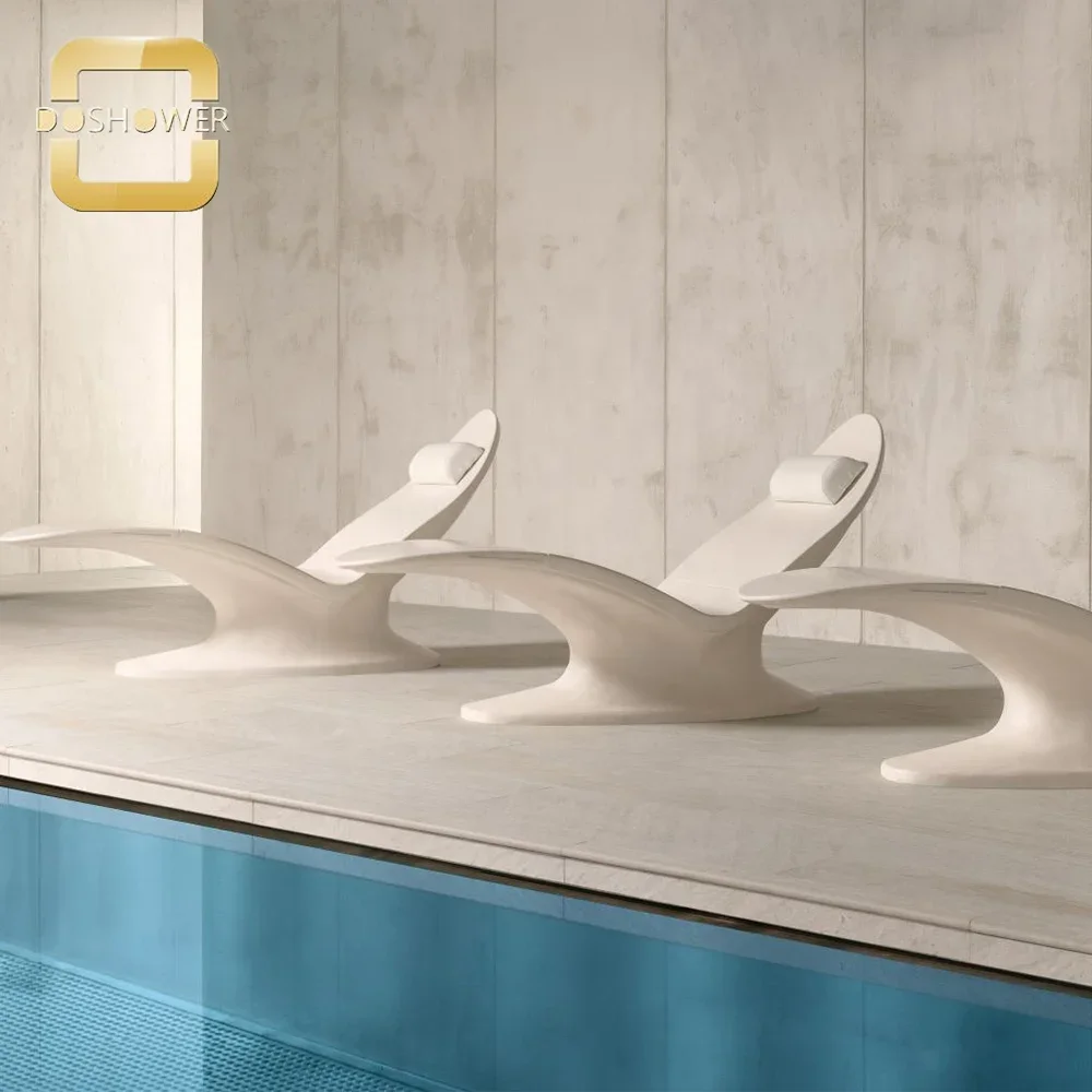 Hotel Heated Fiberglass Loungers Manufacture of Large-Area Heat Storing Spa Designer for Freestanding Heated Lounger Supplier