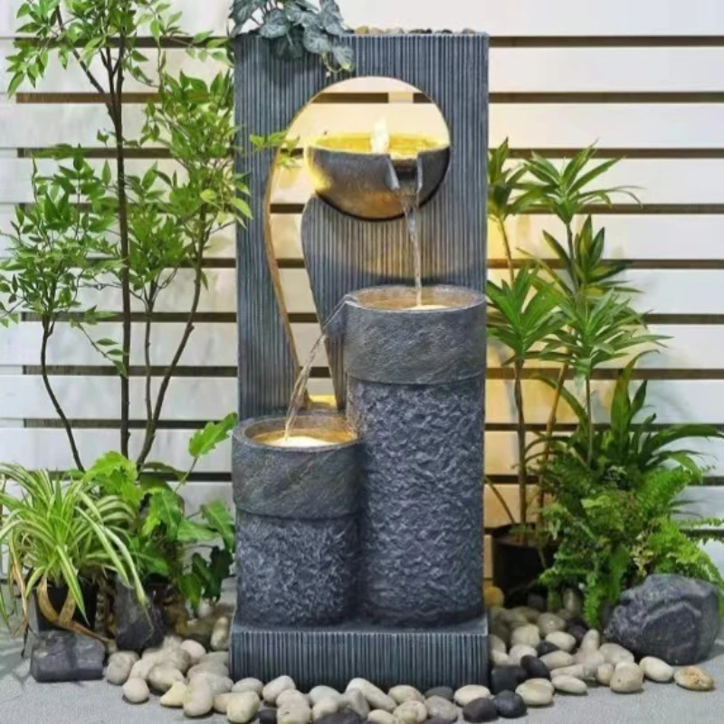 

European-style Zen floor-to-ceiling circulating water ornament landscape fountain living room balcony yard lucky decoration