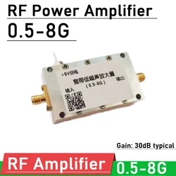 500Mhz-8GHz RF Power Amplifier Microwave Low Noise Broadband Amplifier for HF FM UHF VHF L S C Band Receiver Ham Radio