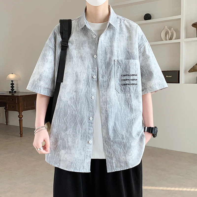 

Men's Streetwear Casual Long Sleeve Blouse Fashion Shirt Streetdress Hombre Male Clothing Spring Autumn Camisa Men's Shirts New