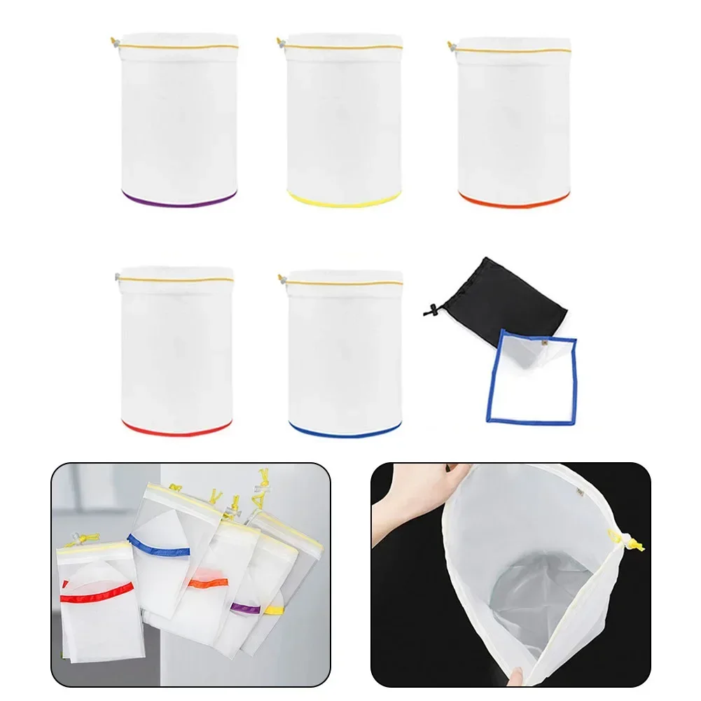 5 Pcs Mesh Bag Blue-220 Micro Mesh Bag Orange-120 Micro Purple-25 Micro Red-160 Micro Waterproof Nylon Material High Quality