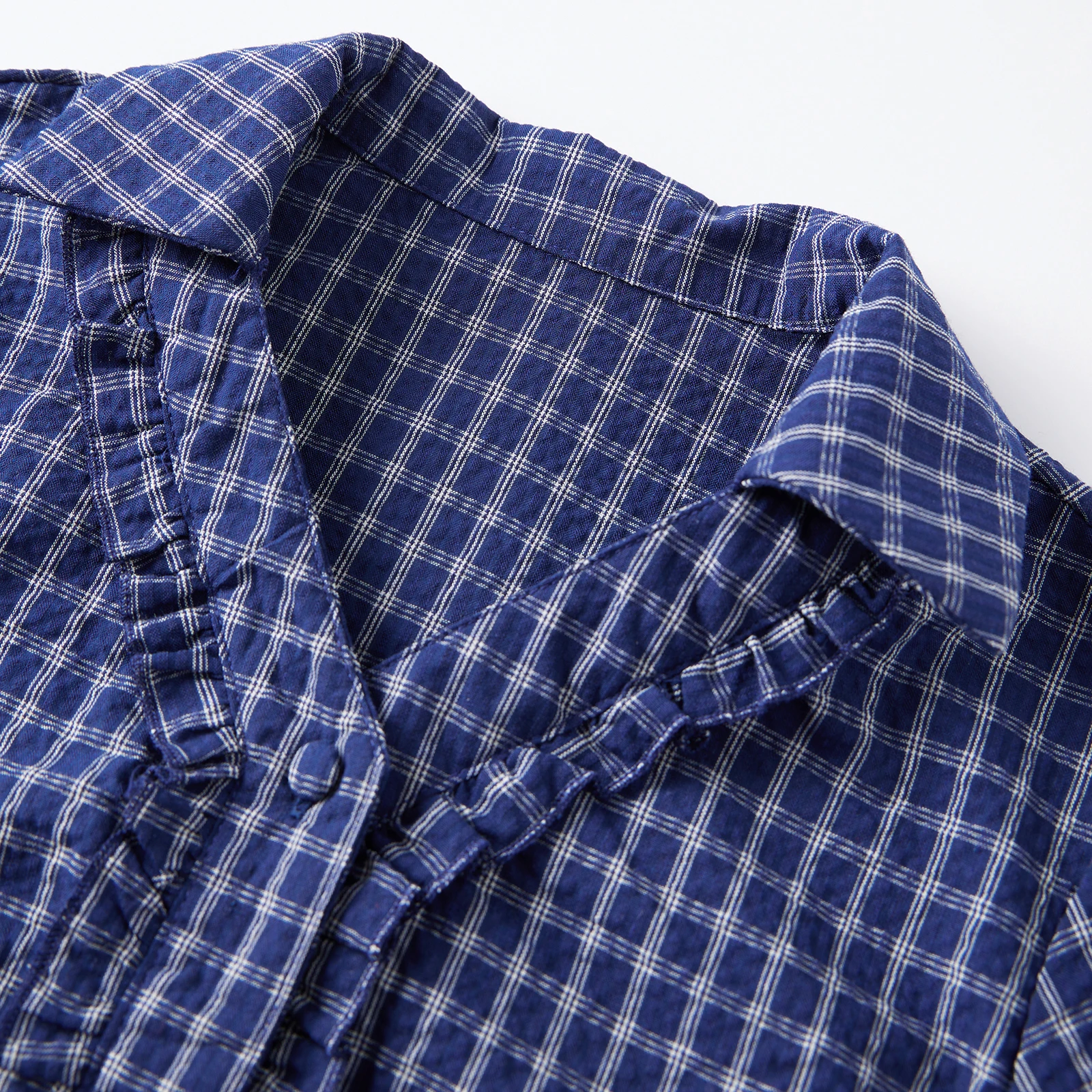 Damskie letnie bluzki crop top w stylu vintage z nadrukiem w kratę, zapinane na guziki, Harajuku, z krótkim rękawem, dekoltem w serek, falbankami, dopasowane, podstawowe koszule, bluzki, odzież uliczna