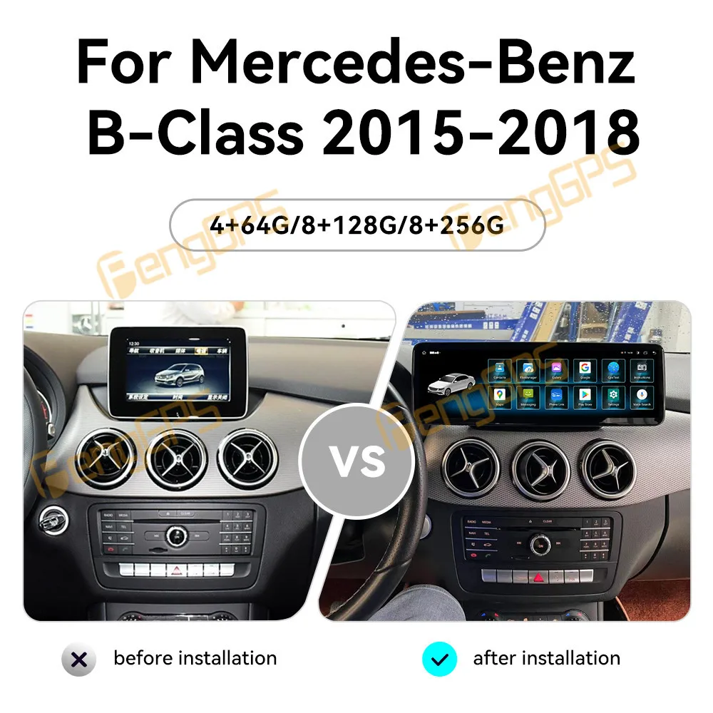 14.9 Inch Android 14 CarPlay Car Radio For Mercedes-Benz B-Class CLA 2015-2018 Touch Screen Multimedia Player GPS Navigation