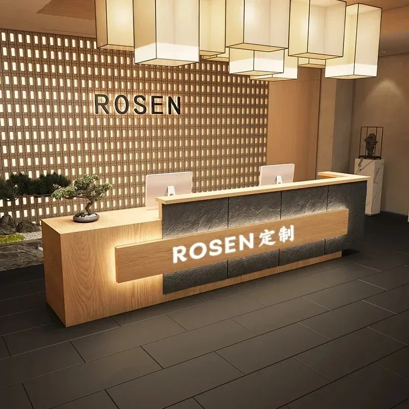 Pulpit Church Office Desks Receptionist Front Desk Salon Reception Counter Long Modern Beauty Furniture Home Center