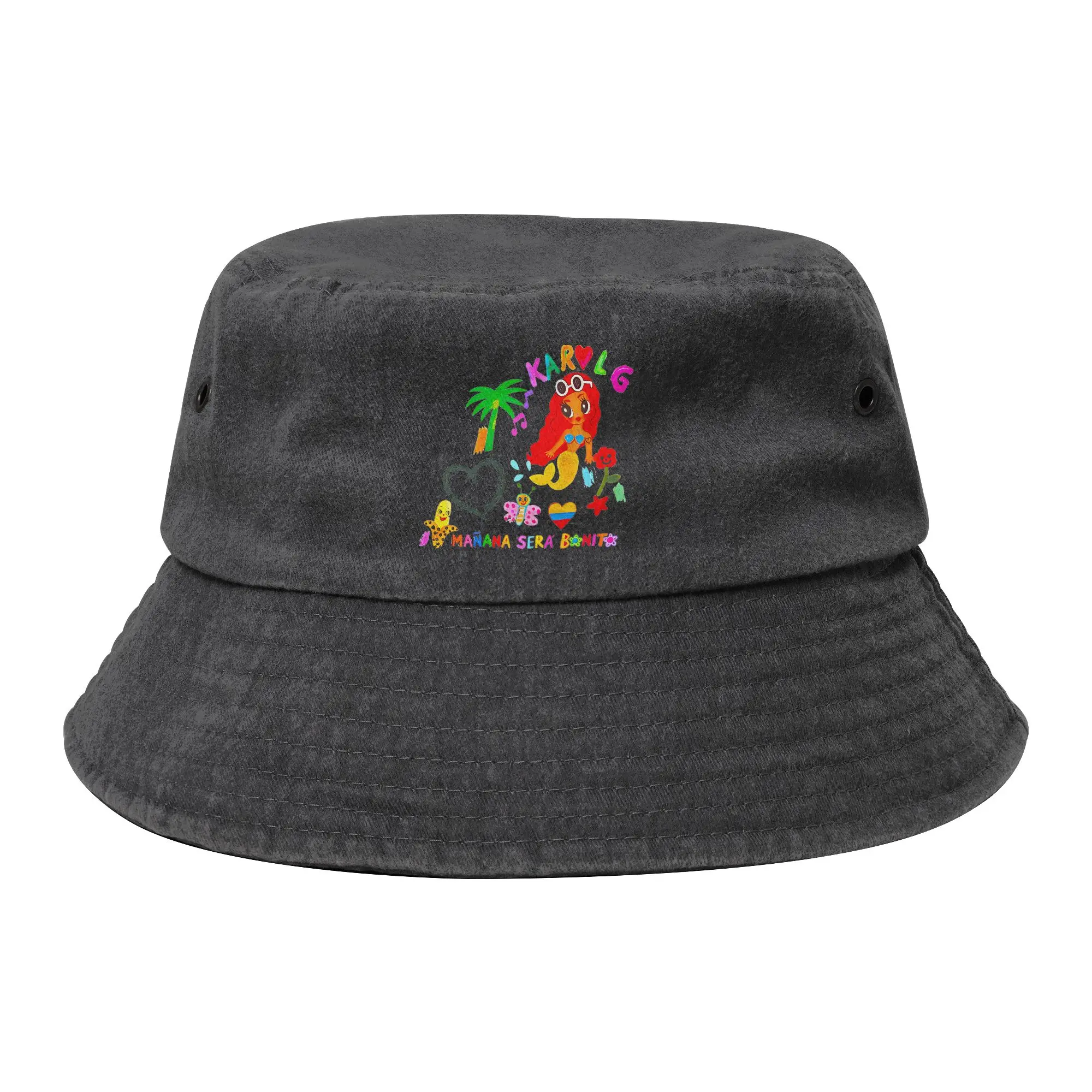 Karol G Manana Sera Bonito Bucket Hat for Women Men Distressed Washed Field Hat UV Protection for Camping Fishing Fisherman Hat