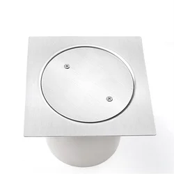 10cm Outdoor Balcony Floor Drain Stainless Steel Drainage Roof Cover Rain Pipe Cap Square Straight Drop Displacement Floor Drain