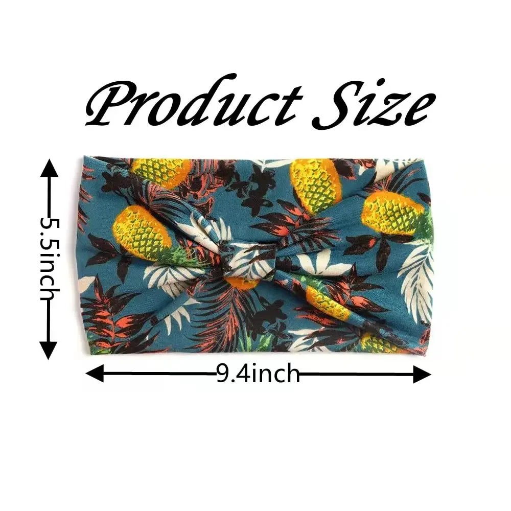 واسعة باندانا عصابات للنساء بوهو العصابة رباطات عقدة الشعر وشاح العصابات تمتد الأزهار المطبوعة عدم الانزلاق رباطات مرنة