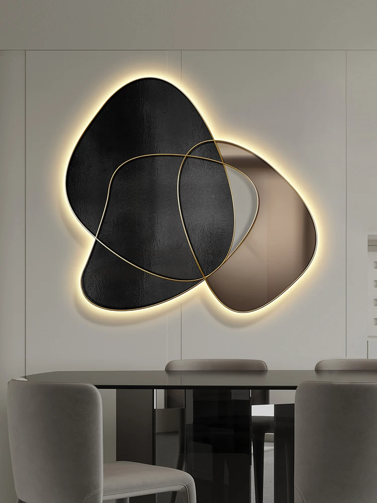 LED lamp modern light luxury upscale background wall advanced sense room hanging painting restaurant decoration painting