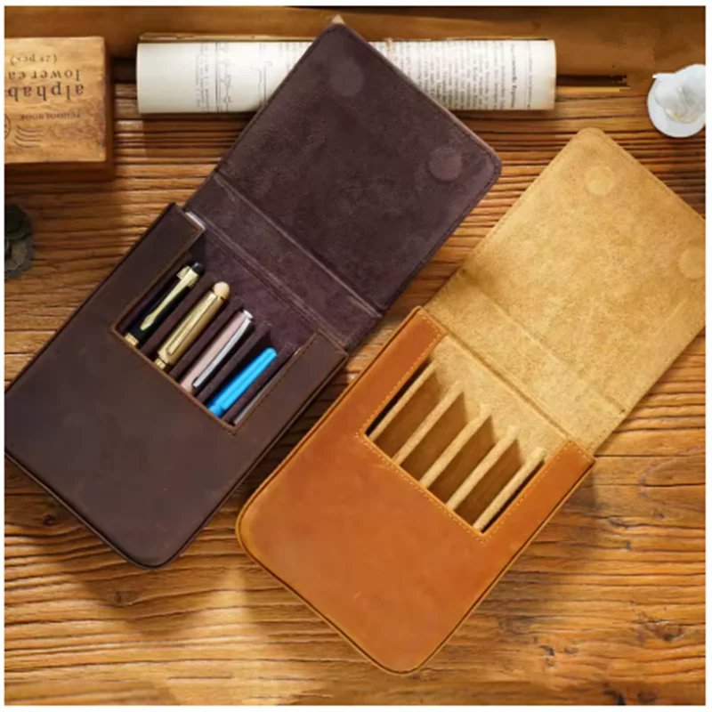 estuche-para-boligrafos-de-cuero-crazy-horse-2026-hecho-a-mano-con-cajon-magnetico-bolsa-para-boligrafos-para-estudiantes-caja-de-almacenamiento-suministros-de-oficina-para-estudiantes
