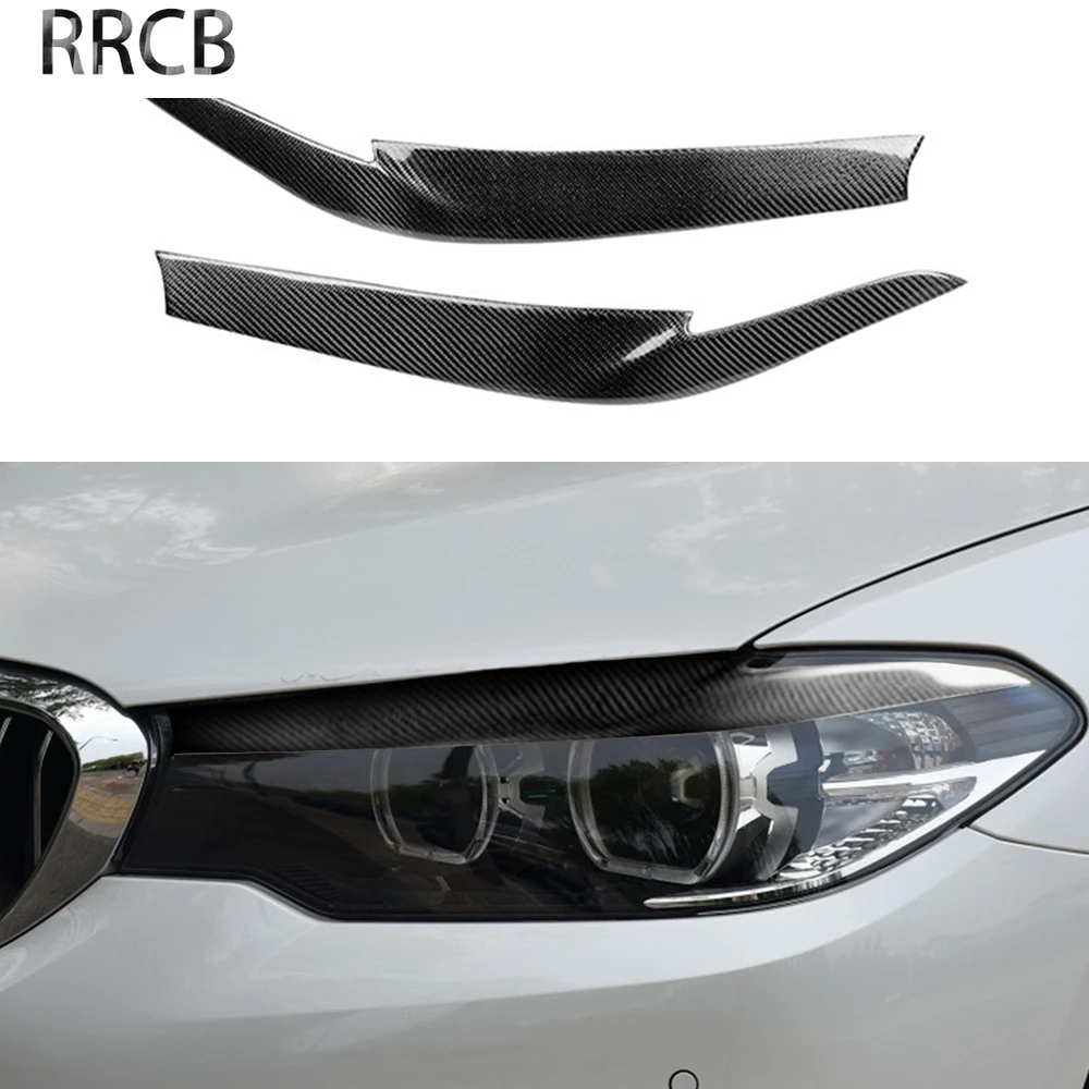 

Front Headlight Eyebrow Decoration Cover Trim Decal for BMW 5 Series G38 528Li 530Li 540Li Carbon Fiber Car Exterior Accessory