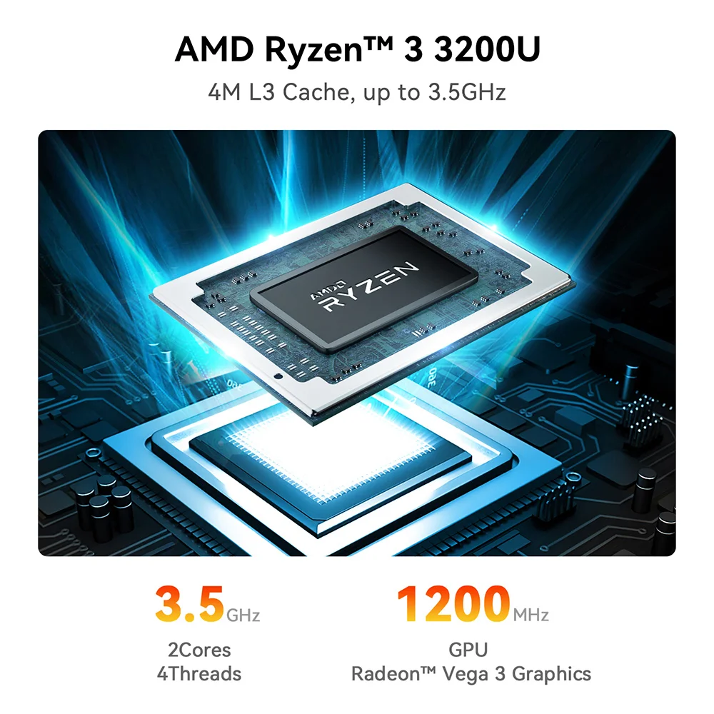 Belink SER3 Mini PC AMD Ryzen 3 3200U DDR4 16GB M.2 SSD 500GB WiFi5 BT5.0 RJ45 1000M 2.5inch SATA HDD Desktop Office Computer