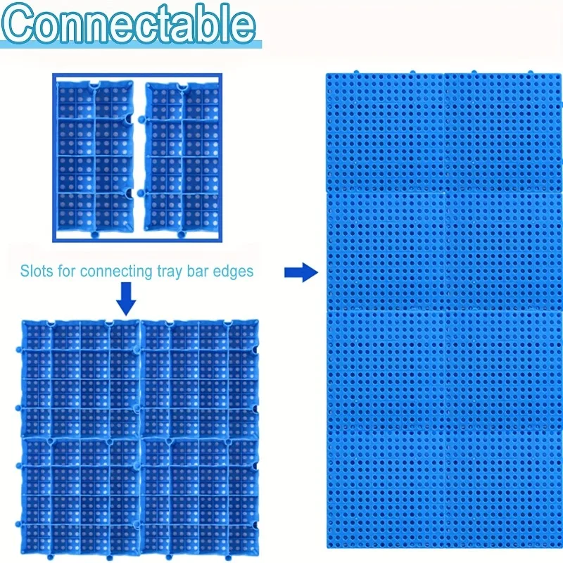 12pcs Plastic Pallets HDPE Storage Grid Pads Nestable & Interlocking Breathable Grids for Garage Kitchen Supermarket Basement