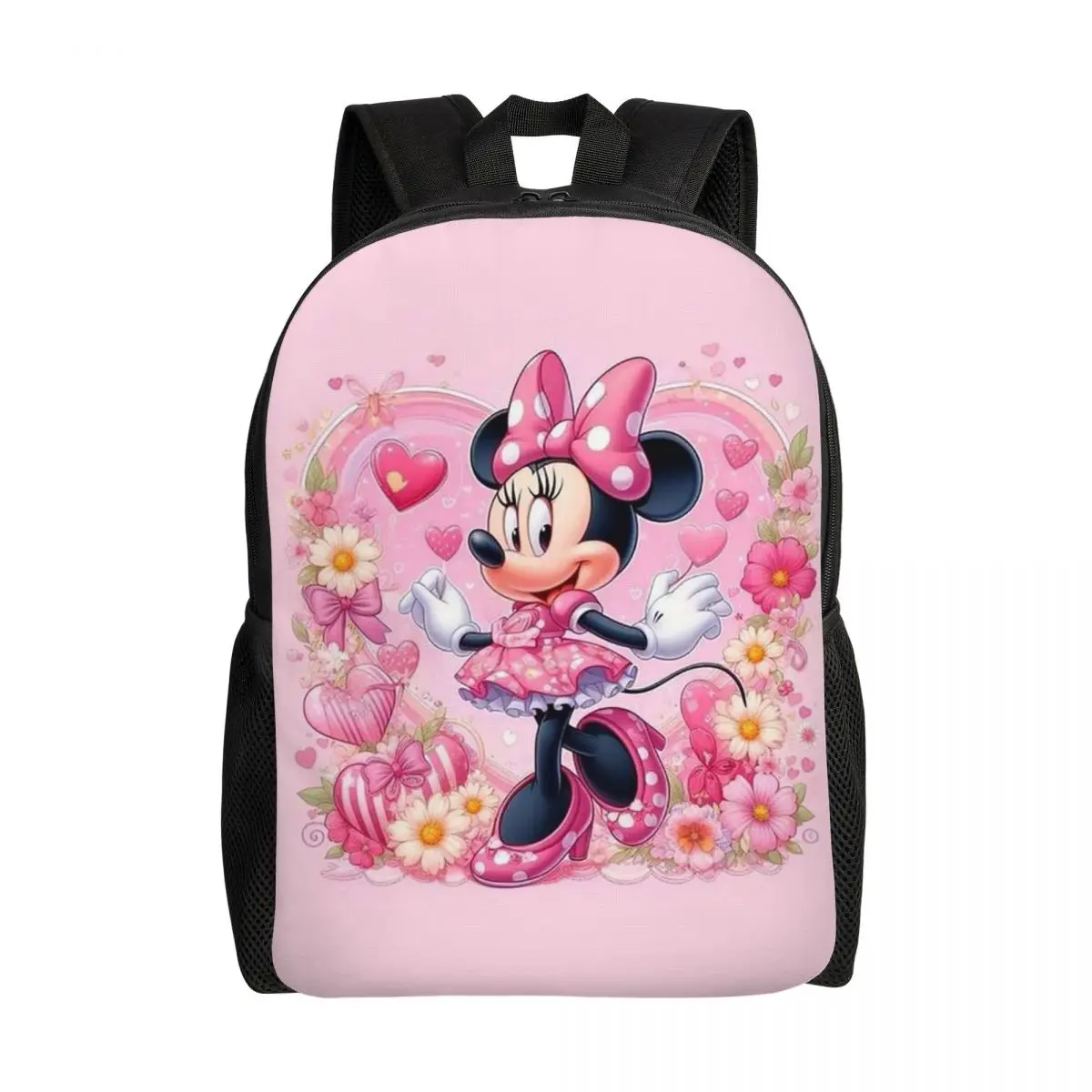 

Custom Anime Cartoon Kawaii Mickey Mouse Minnie Backpack Women Men Basic Bookbag for College School Bags