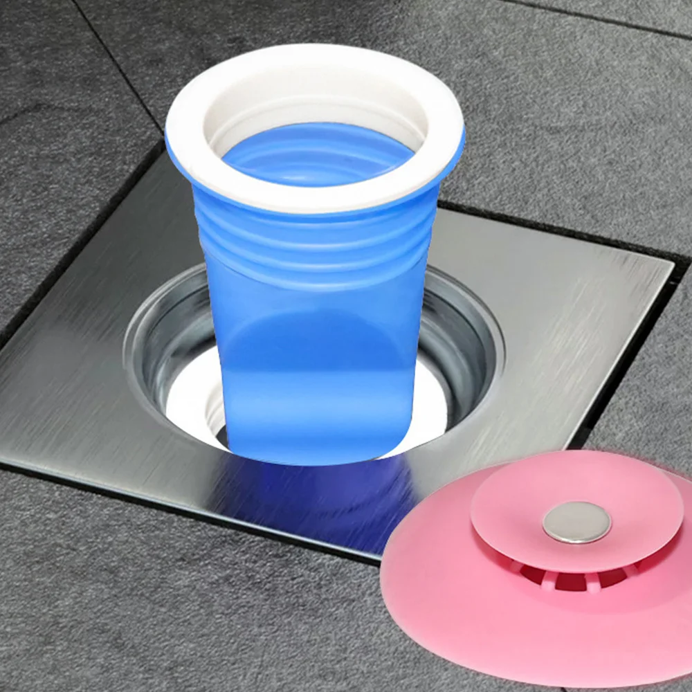 4pcs Portable Durable Silicone Floor Drain Anti Odor Sink Floor Drain Backflow Preventer Trap For Pipes Tubes In Toilet Bathroom