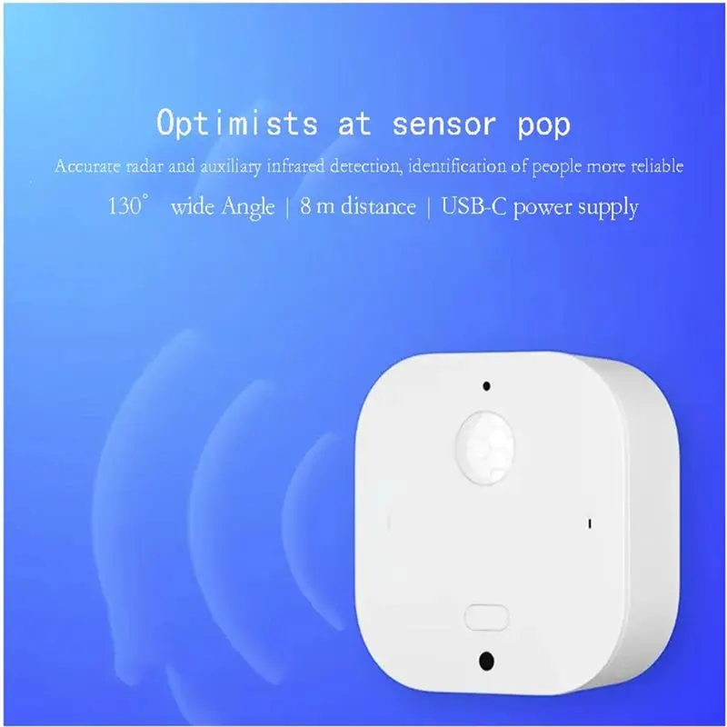 AEE8-For Xiaomi Mijia Optimist Smart Home, Millimeter Waveradarinfrared Temperature Humidity Light 5 In-One Enhanced Sensor