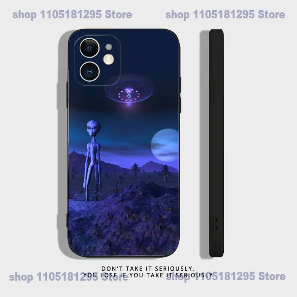 حافظة هاتف UFO TOP SECRET x-files لهاتف iPhone 17,16,15,14,13,12,11,XR,Pro,XS,Max,XR,Plus,Mini Soft Silicone Black مقاومة للصدمات