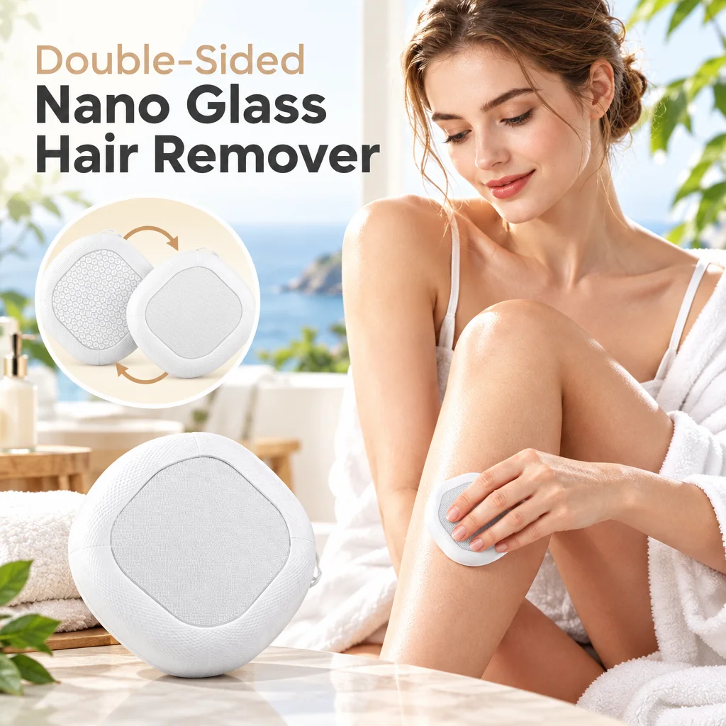 Nano Glass Hair Remover Crystal Hair Eraser Reusable Double Sided Callus Buffer Nail File 3 in 1 Foot Hand Body Skin Care Tool f