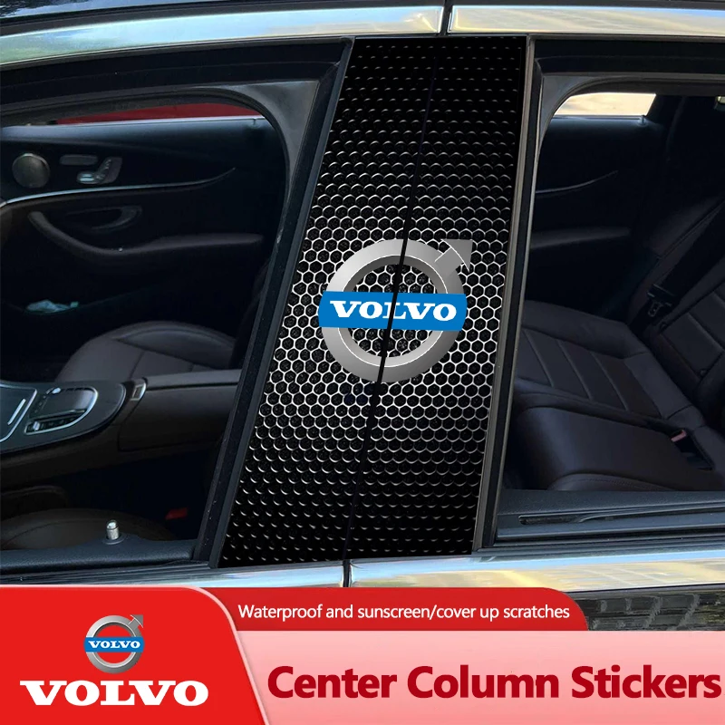 

2 шт. наклейки на автомобильную стойку B, декоративные наклейки на центральную колонку для Volvo ES90 EC40 EX40 EM90 XC90 V90 V60 XC60 V40 S80 S60 S90