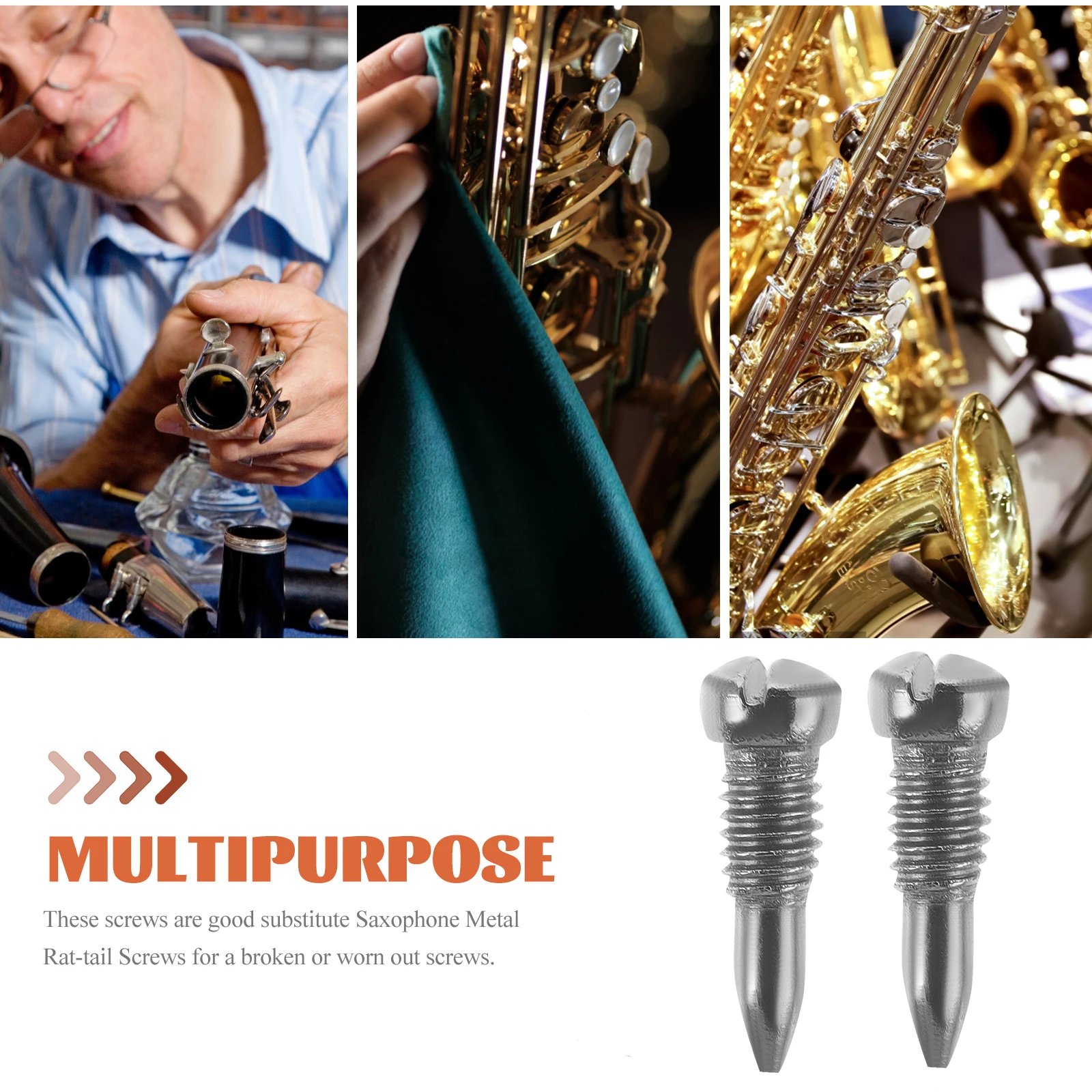 

30pcs Saxophone Metal Rat-tail Screws Repair Replacement Fixing Tool for Alto Sax Accessories Wind Instrument Maintenance Key