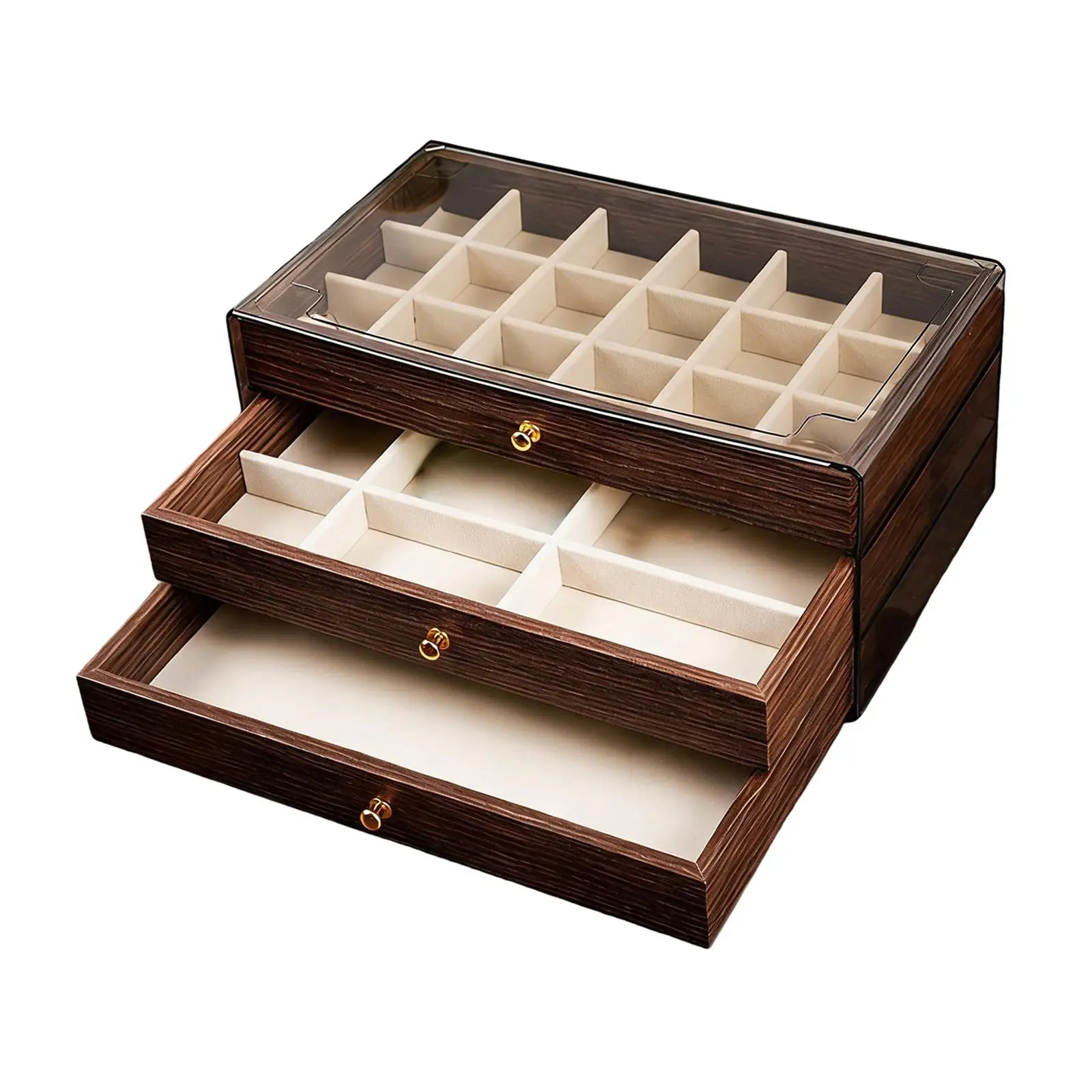 Elegant Multifunction Jewelry Organizer Display Box with Soft Velvet Lining for Women Rings Necklace Earring Storage