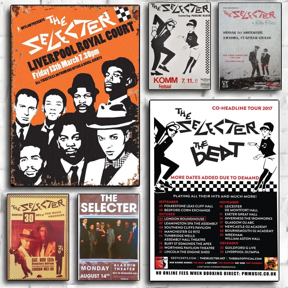 band T-The Selecter-R Poster Minimalist Wall Sticker for Cafe Office Bar Home Decor and Gift