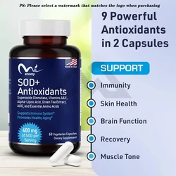 SOD antioxidant supplement -400mg superoxide - α - lipoic acid - L-arginine - AKG - vitamin A E immune support -60 capsules