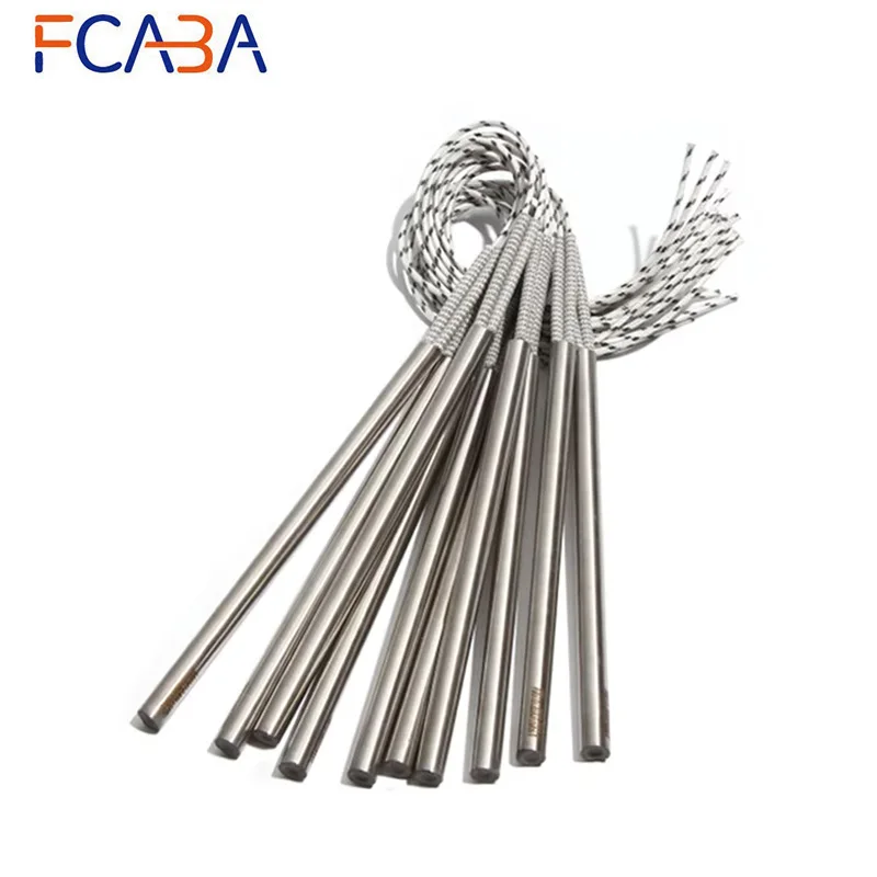FCABA 2PCS 10mm 265~300mm 316SUS 110V/220V/380V Heating Pipe Cartridge Heater 1050W/1100W/1200W/1250W Tubular Pipe Element