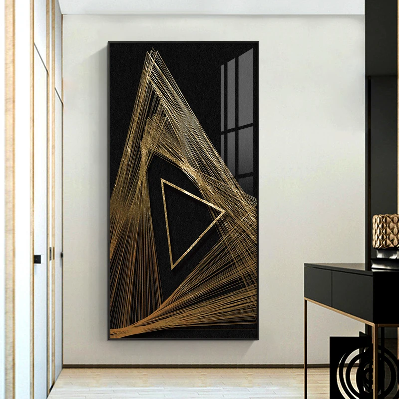 Luxury Mural Lamp Interior Entrance Decoration Painting Vertical Corridor Simple Abstract Living Room Hanging Painting Liight