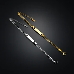 Stainless Steel Children Kids Baby Bracelets Hand Chain Blank Bar Adjustable Kid Baby Bracelet Birthday Christmas Jewelry Gift