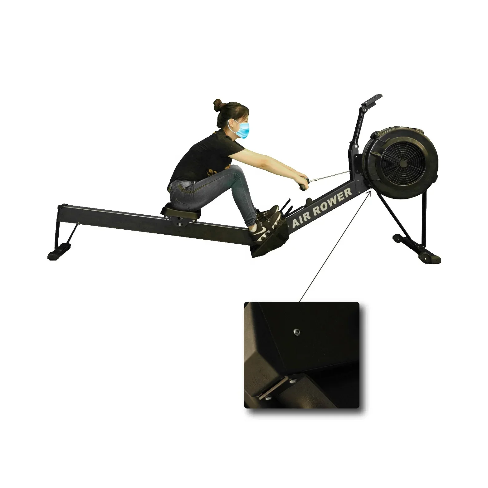 2020 New Commercial Magnetic Seated Cardio Air Rower Machine Crossfit For Sale