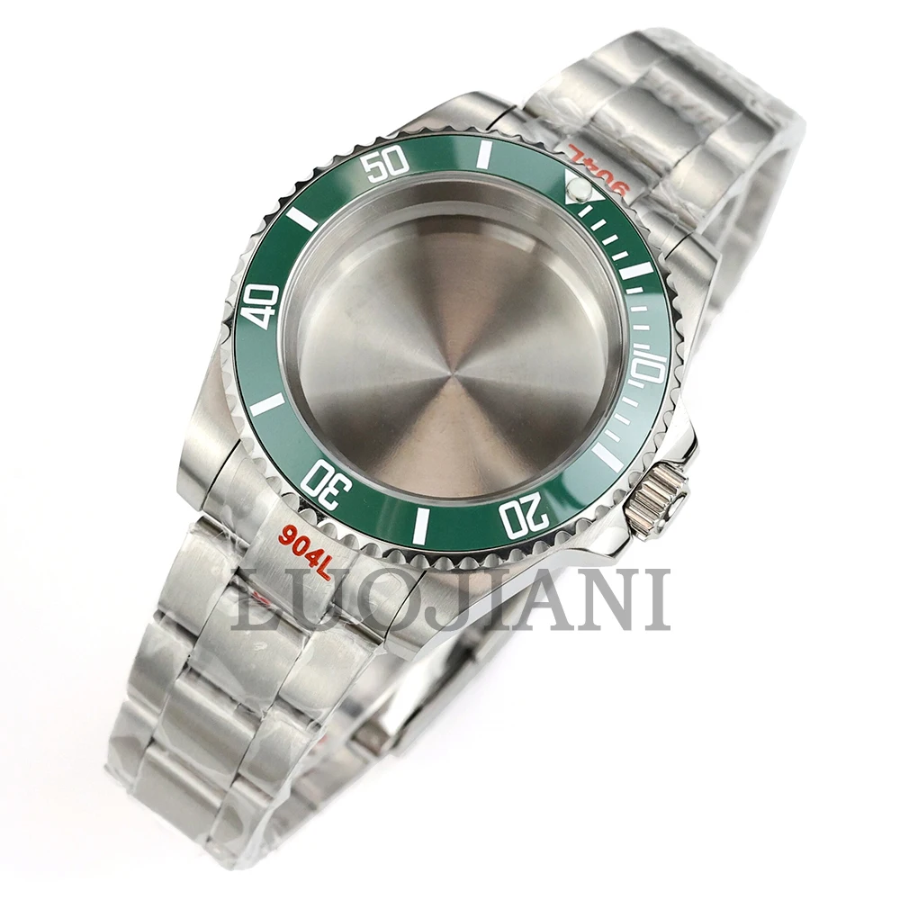For Submariner Case 40mm NH35 Silver Watch Case Solid Oyster/Jubilee Bracelet Fit NH34 NH35 NH36 NH38 Movement 28.5mm Dial image 3