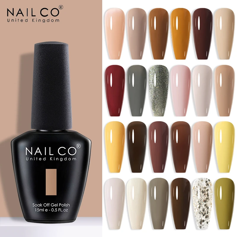 NAILCO Gel Nail Polish Spring 140Colors For Fall Decoration Semi Permanent Matt Top Base Coat Nail Gel Varnish Nail Art Manicure