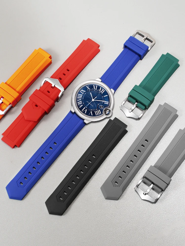 For Casio Edifice EF-552 Cartier Timex Citizen Tissot Watchband Men Bracelet Stainless Buckle Silicone Rubber Sports Watch Strap