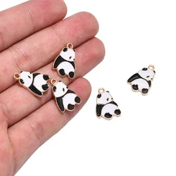 5Pcs/Lot 20*14MM Sitting Cartoon Panda Charms Diy Findings Keychain Bracelets Pendant For Earring Jewelry Making Accessory