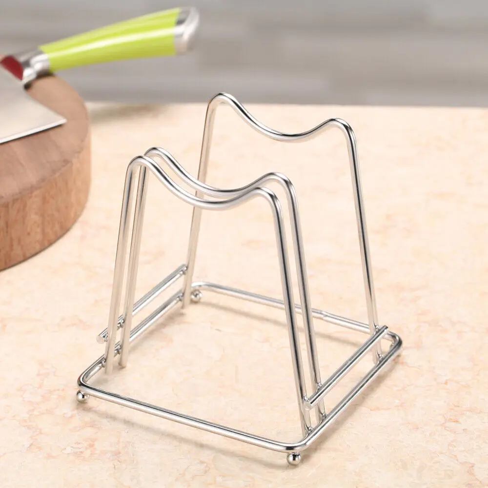 Stainless Steel Cutting Board Holder Chopping Lid Stand Rack Organizer Tool