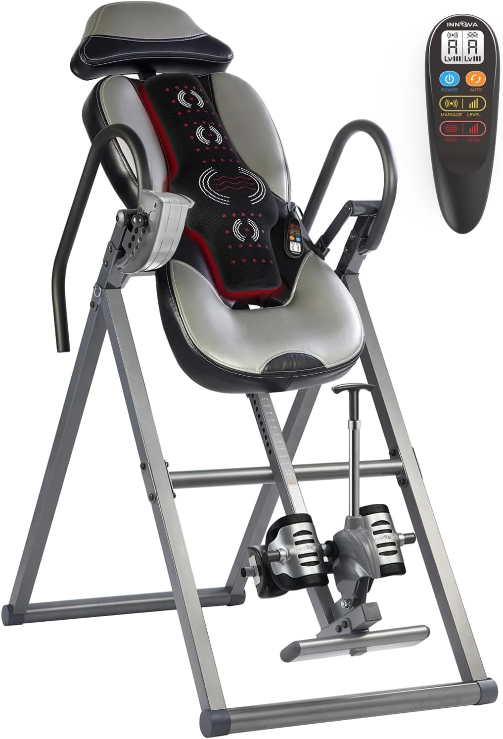 Advanced Heat and Massage Inversion Table, Gray/Black